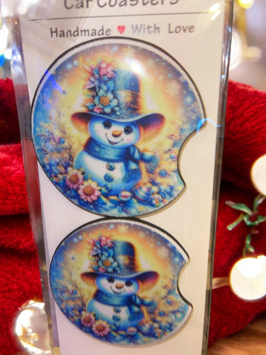 Snowman car coaster set