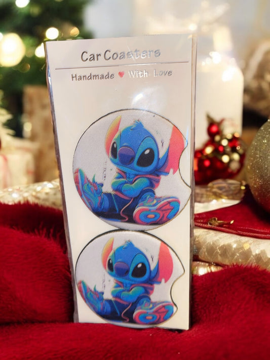 Stitch car coaster set