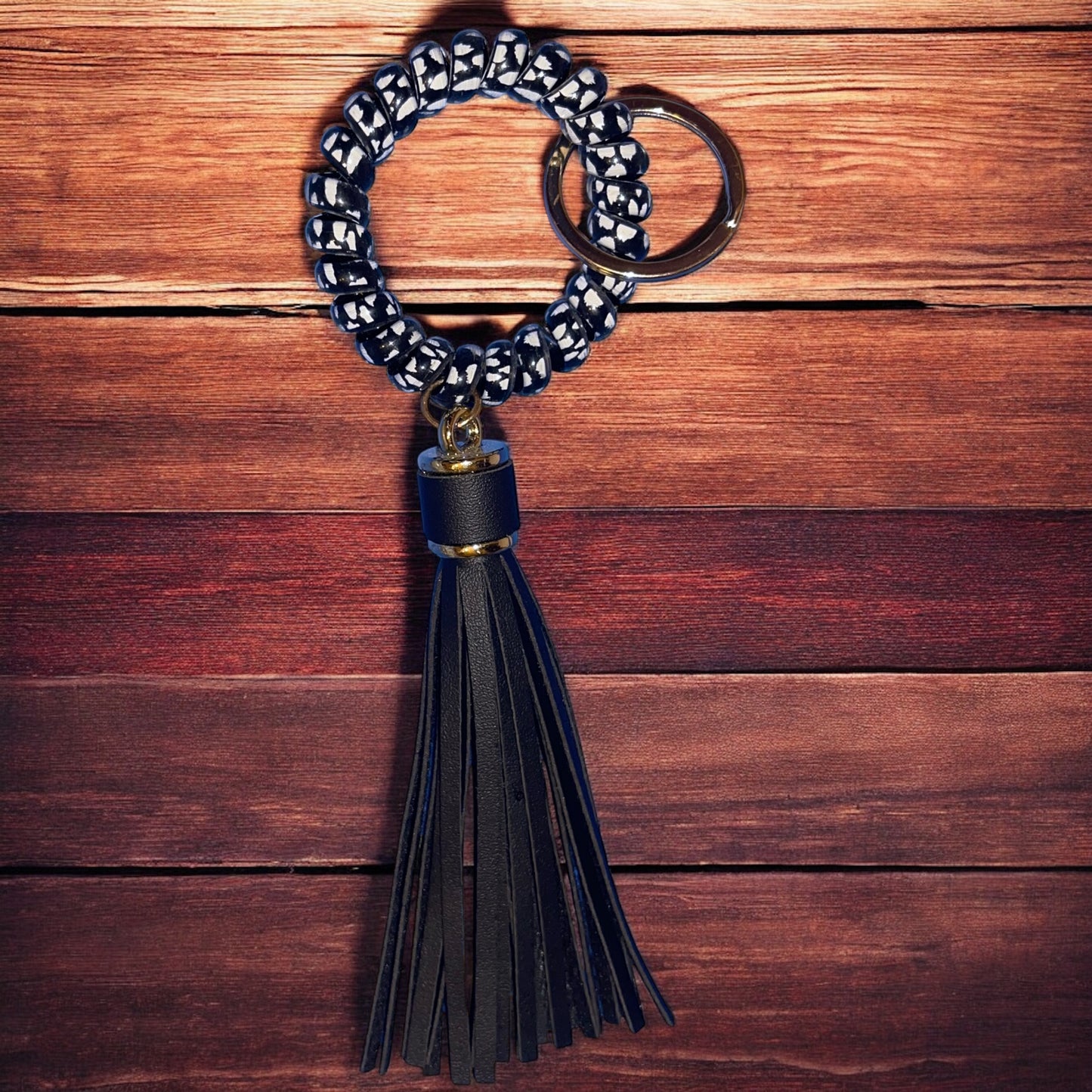 Black n white wristlet w tassle